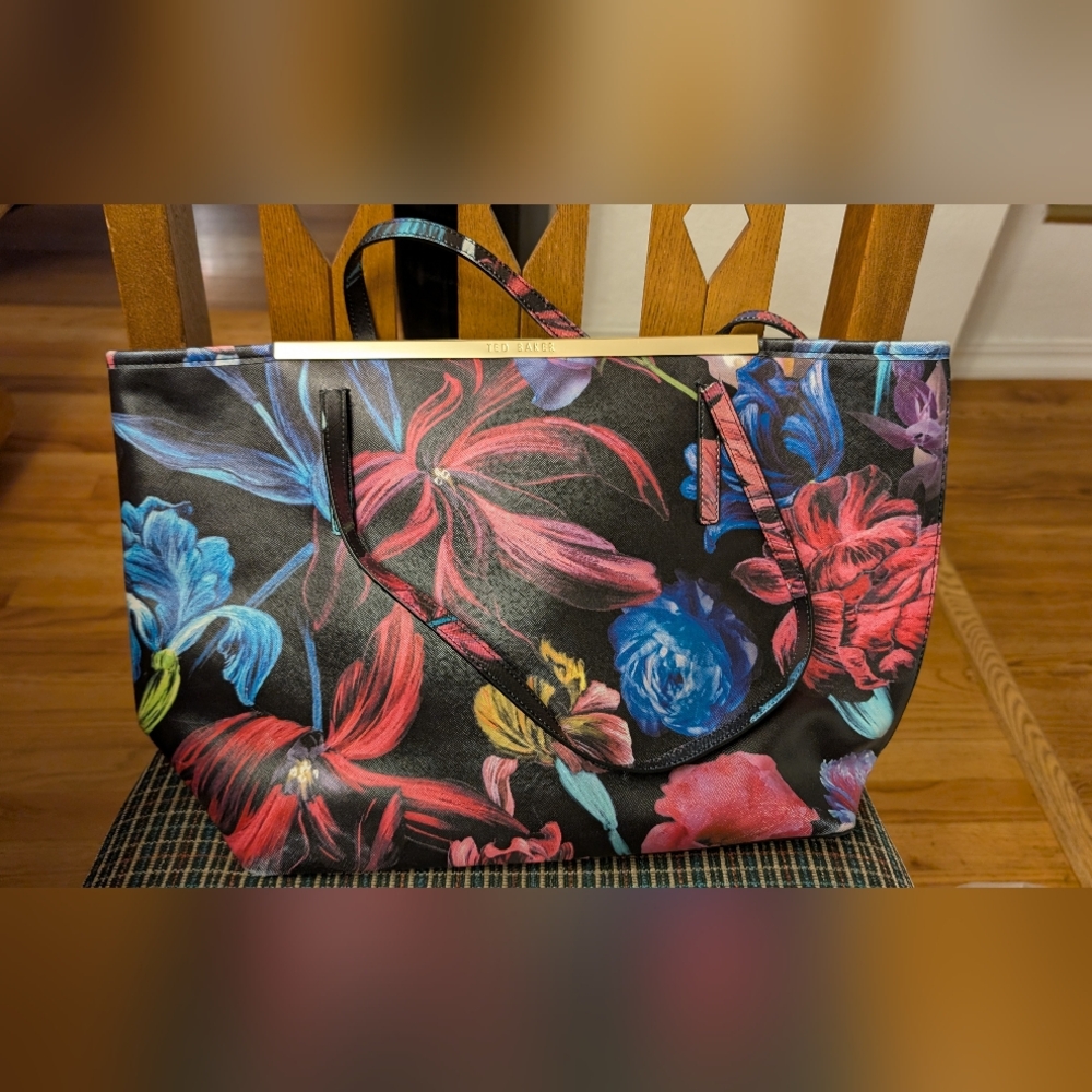 Ted Baker Black and Red Artistic Tote